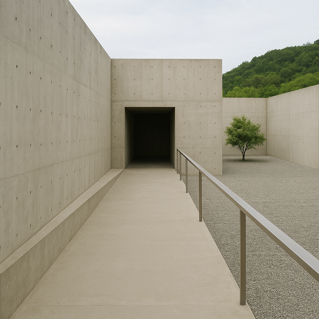 웰컴센터에서 플라워가든과 워터가든을 지나 본관과 스톤가든으로 이어지는 뮤지엄 산 관람 동선