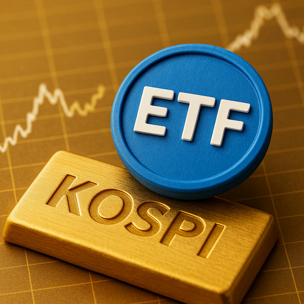 KOSPI 200 ETF의 다양한 기업 비중과 구조를 설명하는 그래픽 이미지.